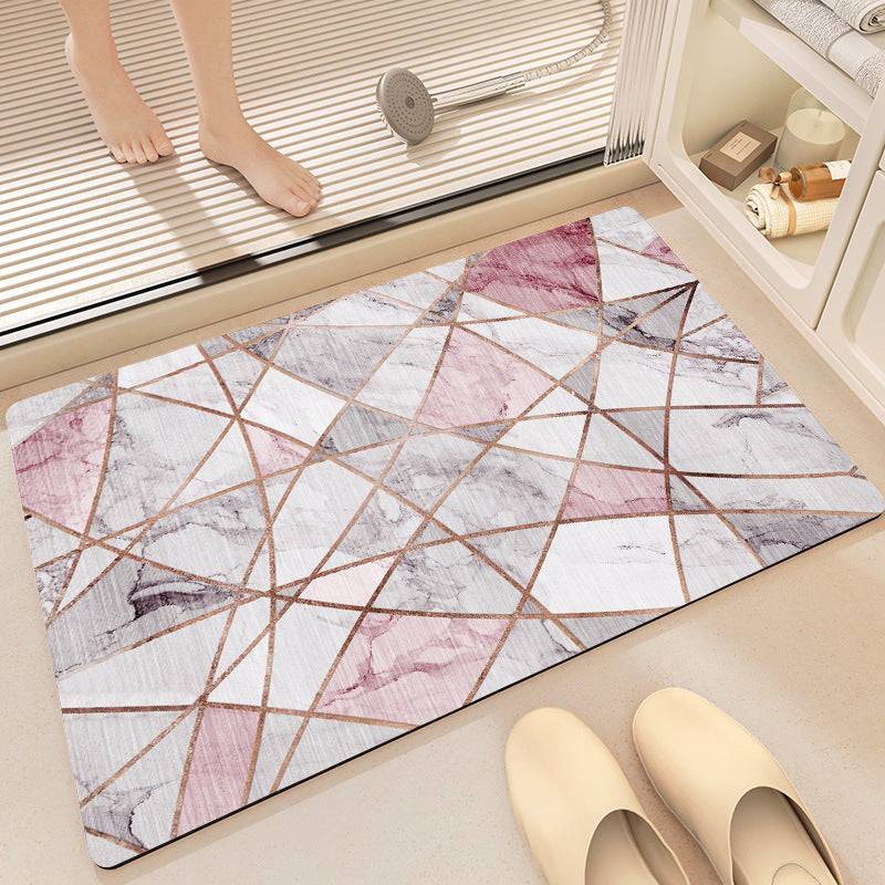 Stylish Geometric Pattern Bathroom Mat Kalsten