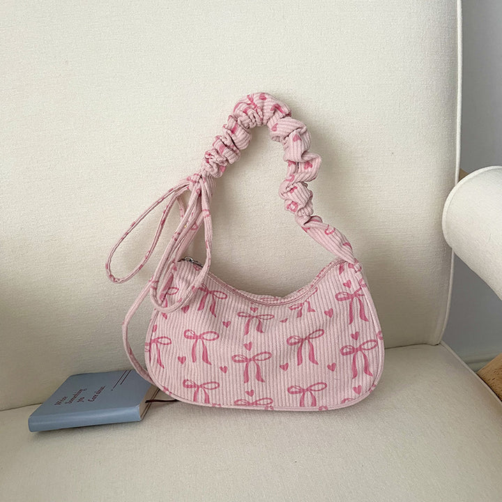 Playful Bow-Print Shoulder Bag