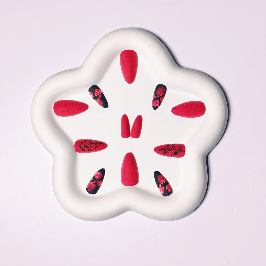 Artificial nails with elegant rose design Kalsten