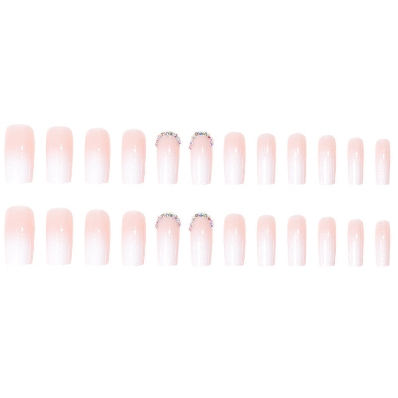 Elegant Glossy French Tip Press-On Nails Kalsten