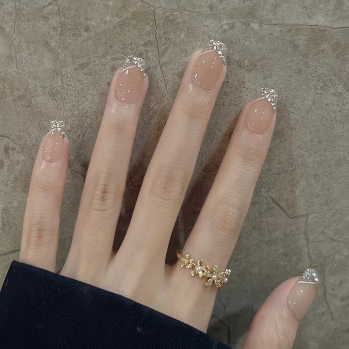 Luxury Rhinestone-Accented Press-On Nails
