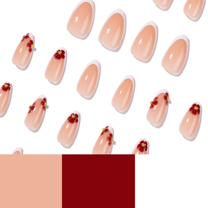 Artistic stiletto nails with luxurious floral design Kalsten