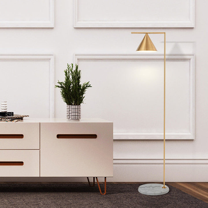 Artistic Floor Lamp with Sleek Cone Shade