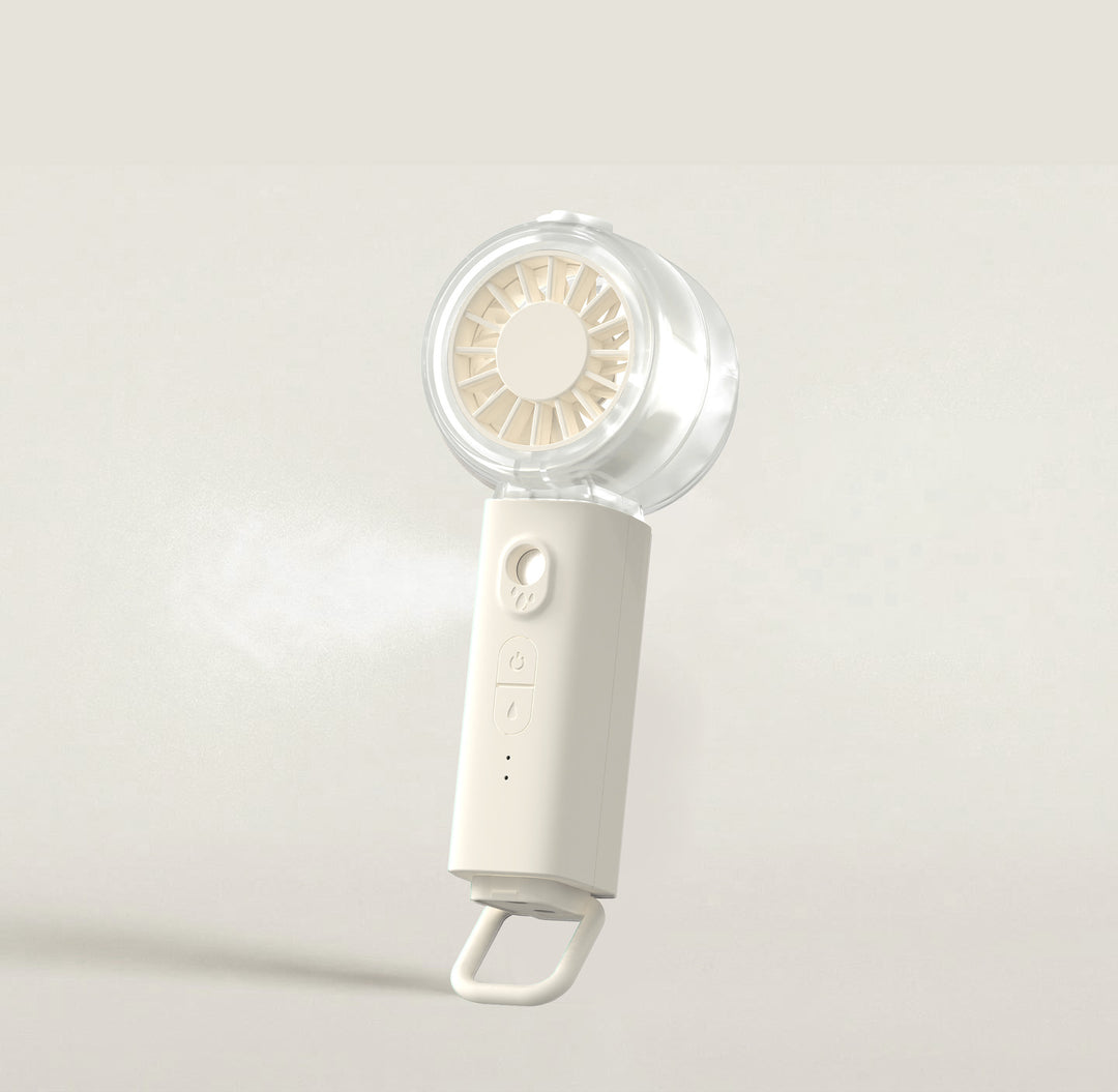 Cooling portable rechargeable handheld misting fan with foldable loop and adjustable multi-speed control Kalsten