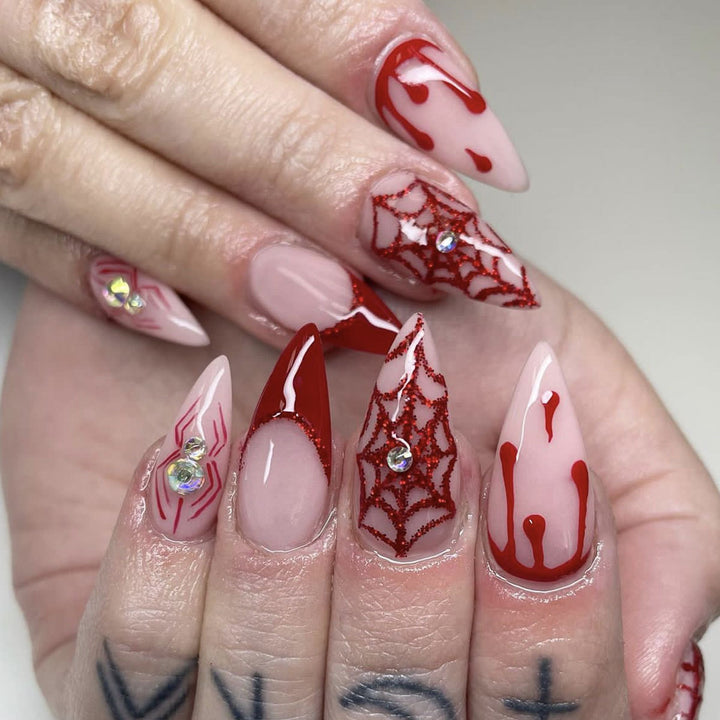 Gothic Horror-Themed Stiletto Nail Art Extensions Kalsten