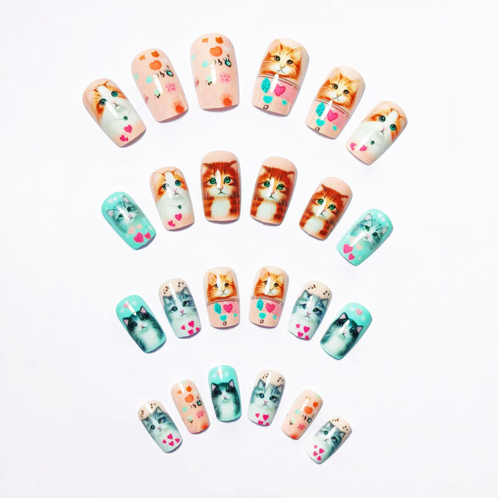 Stylish Cat Design Artificial Nails Kalsten