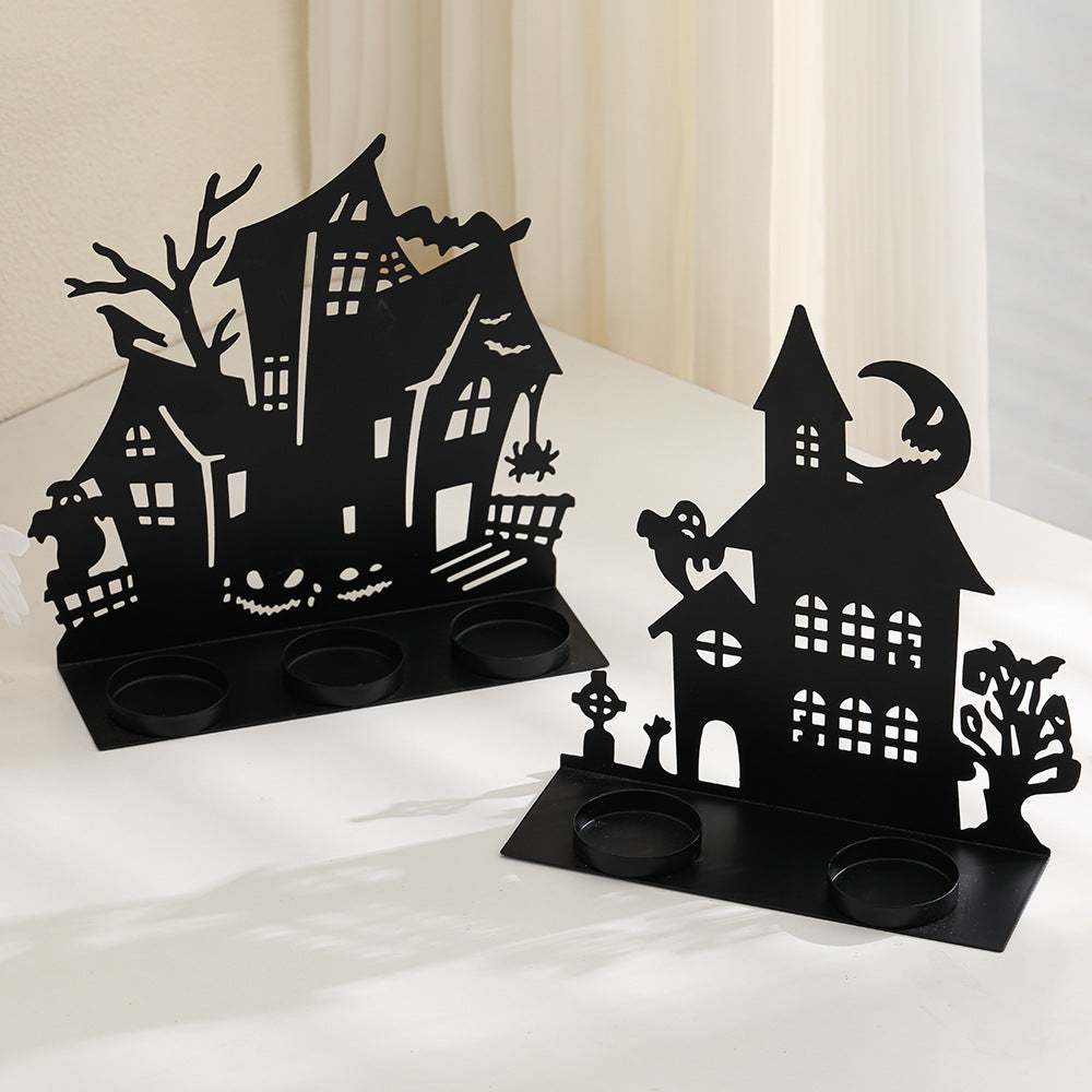 Haunted House Metal Tealight Candle Holder Decor Kalsten