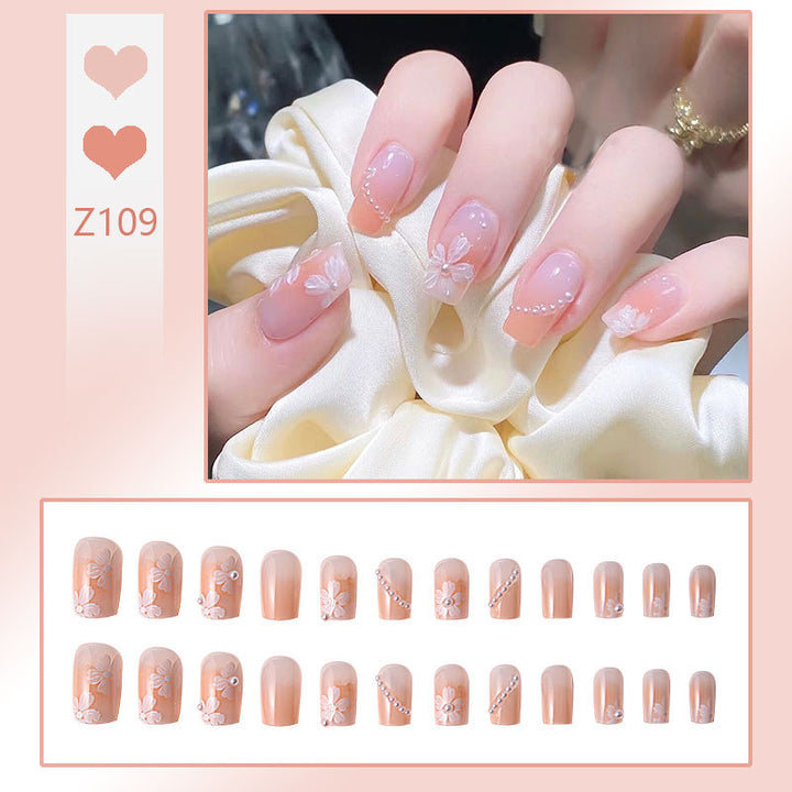 Elegant Rhinestone-Embellished Press-On Nails
