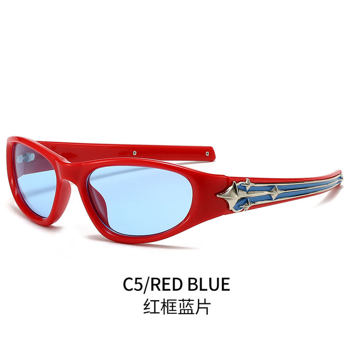 Women's sporty sunglasses in a modern design with a stylish metal frame Kalsten