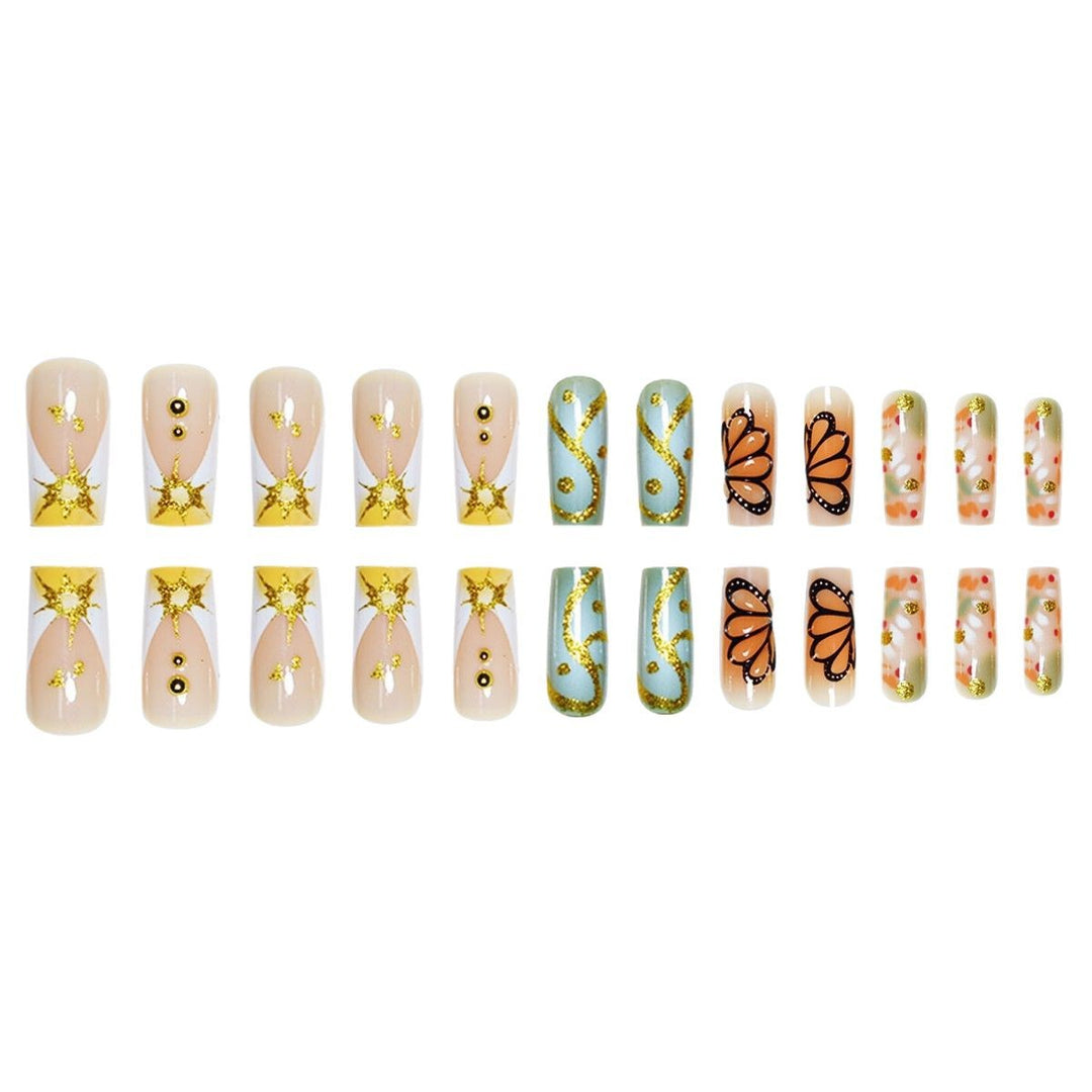 Artistic Butterfly-Themed Press-On Nail Set Kalsten