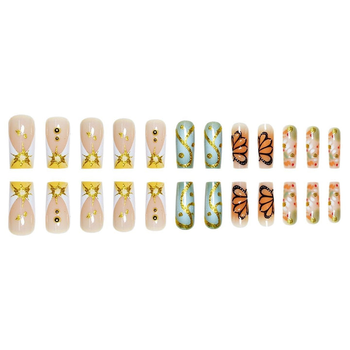 Artistic Butterfly-Themed Press-On Nail Set Kalsten