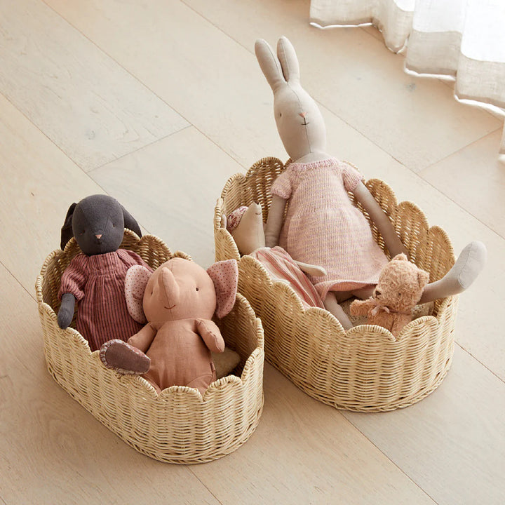 Handmade decorative basket with wavy edge Kalsten