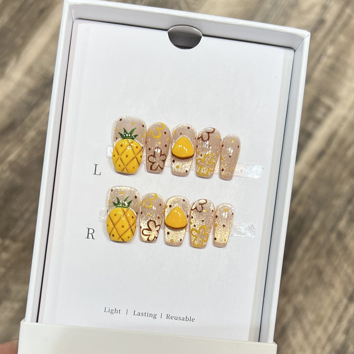 Tropical Fruit-Themed Press-On Nail Set Kalsten