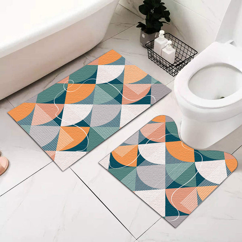 Abstract Geometric Bath Mat Set