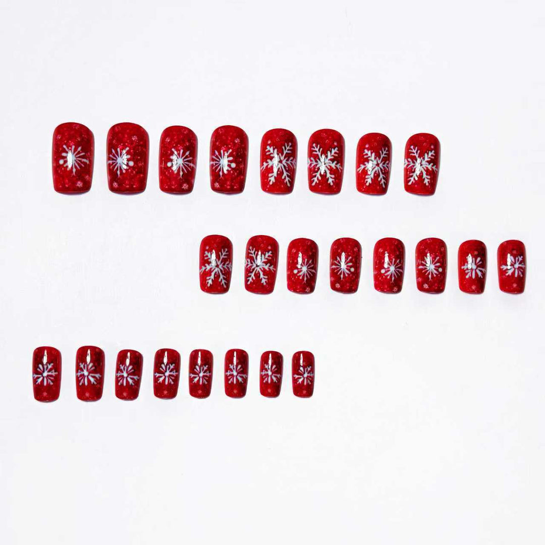 Creative Nail Art with Festive Snowflake Design Kalsten