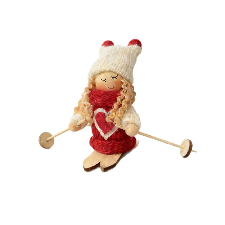 Decorative Santa Claus figure in ski style