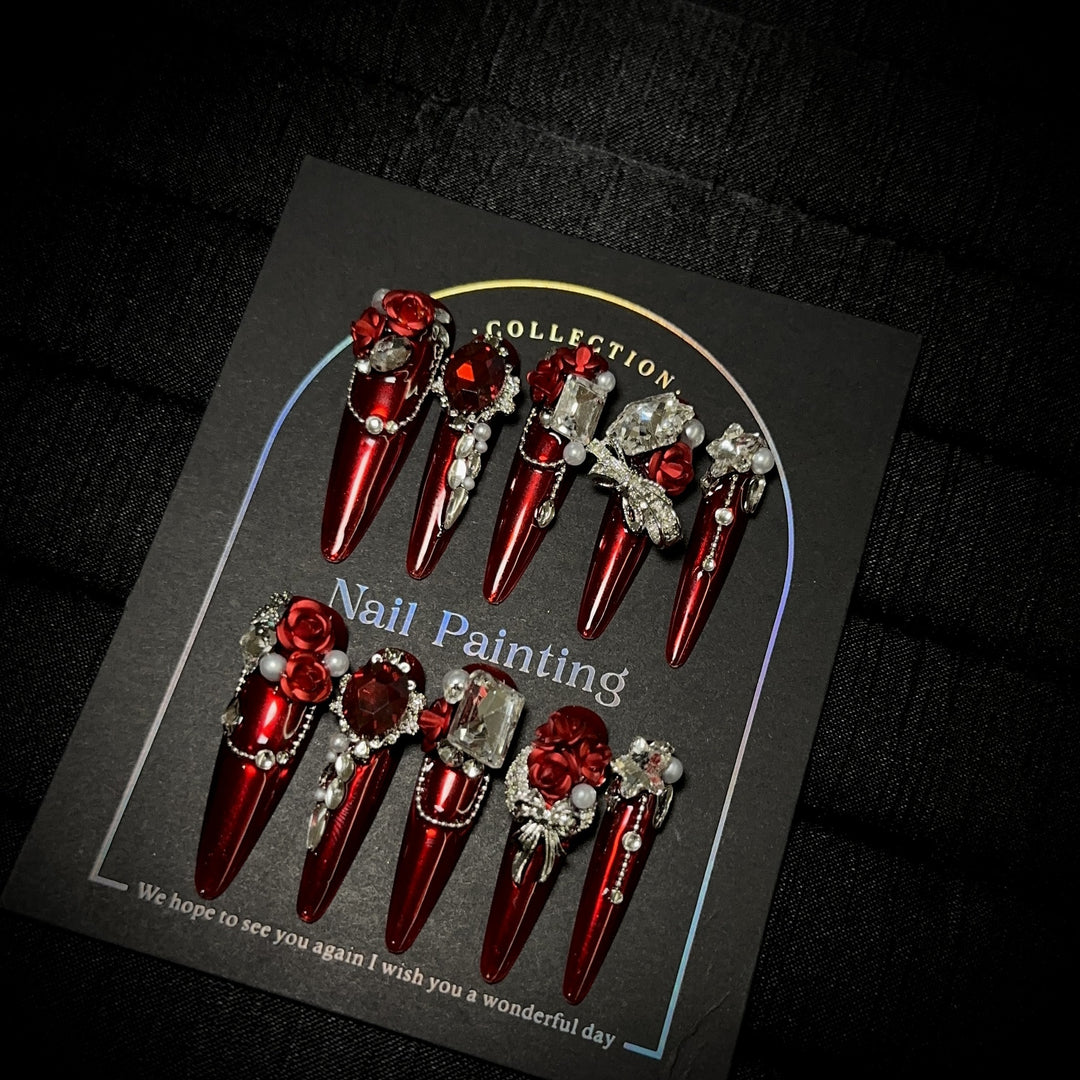 Luxury Rhinestone-Embellished Press-On Nail Set