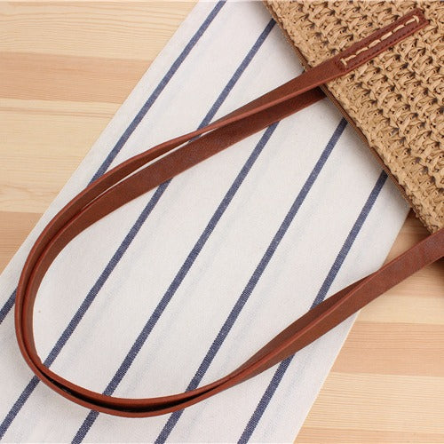 Elegant Bast handbag with leather handles Kalsten