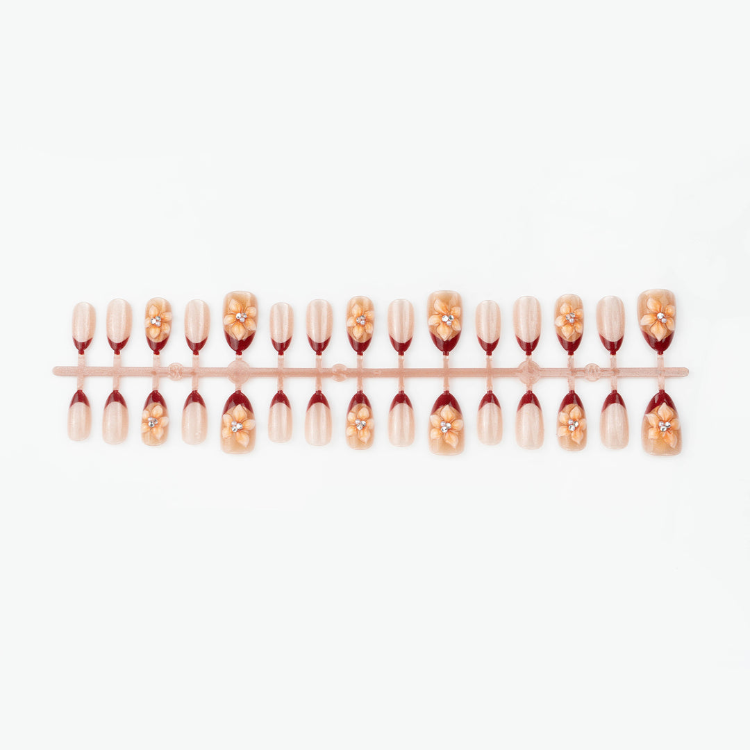 Decorative Floral Press-On Nail Set 1790738730