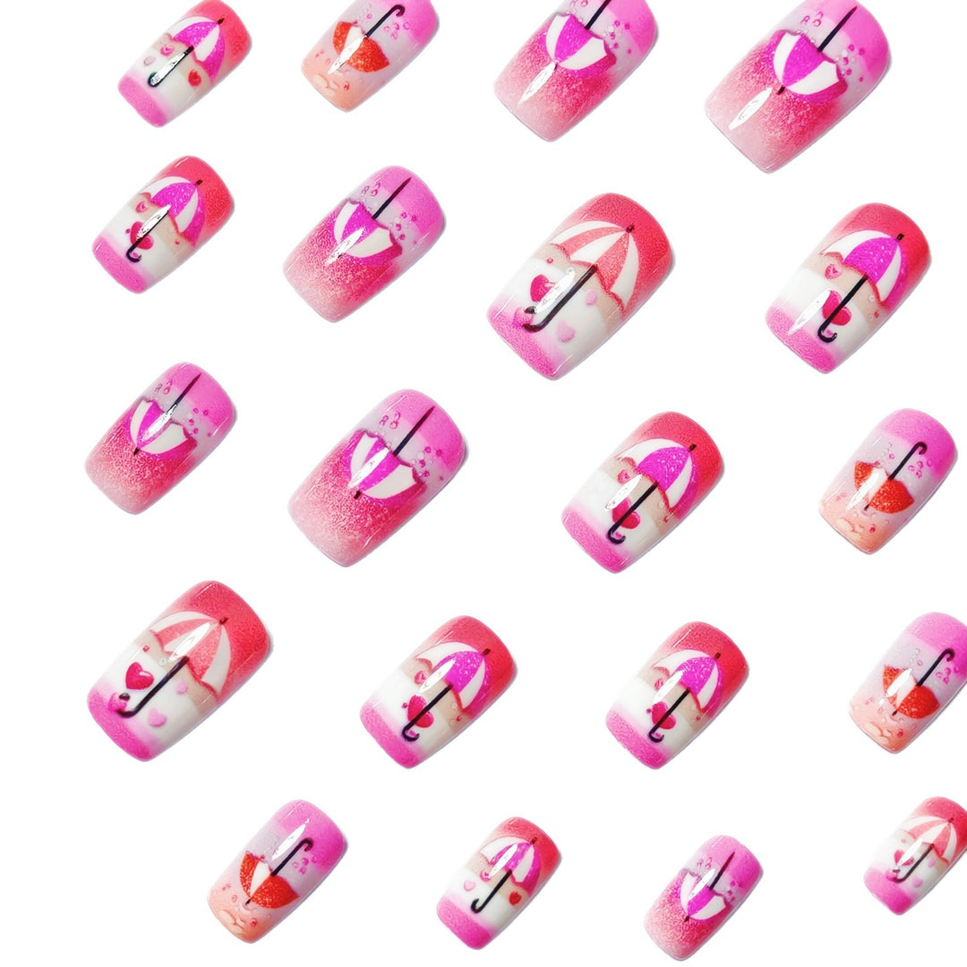 Art nails with Romantic Umbrella Design Kalsten
