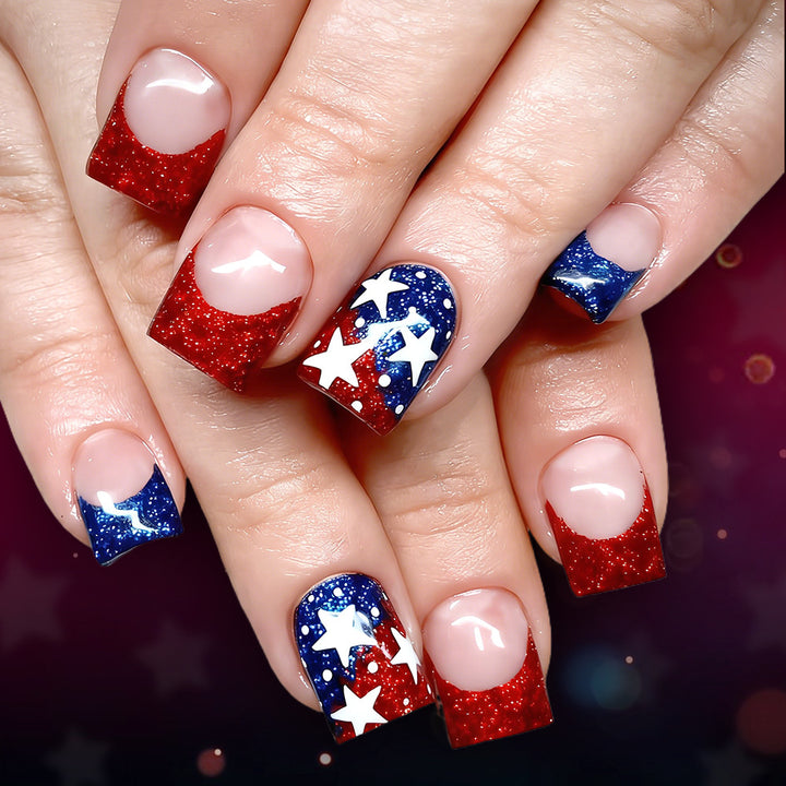 Seasonal Glitter Star Press-On Nails Kalsten