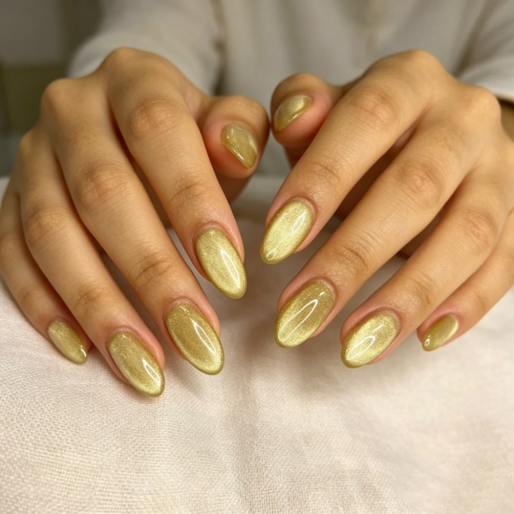 Glittering Almond-Shaped Press-On Nails Kalsten
