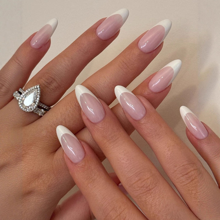 Elegant French Manicure Artificial Nails Kalsten