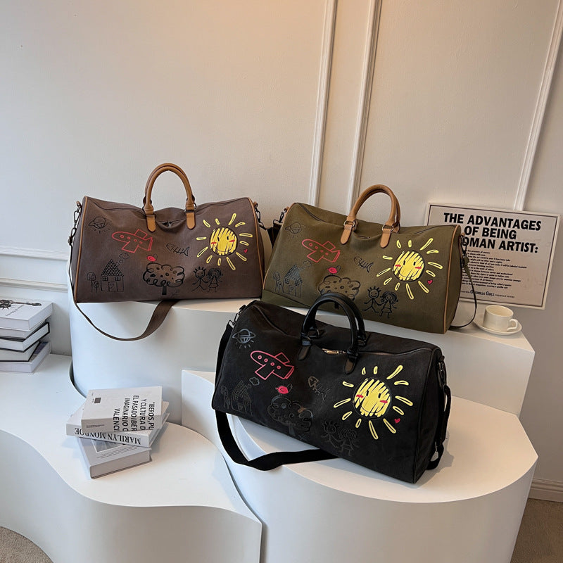Playful Illustrated Weekend Duffle Bag Kalsten