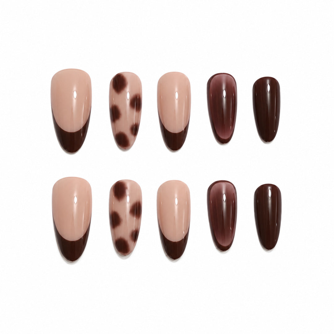 Elegant Artificial Nails with Unique Gradient and High Gloss Finish Kalsten