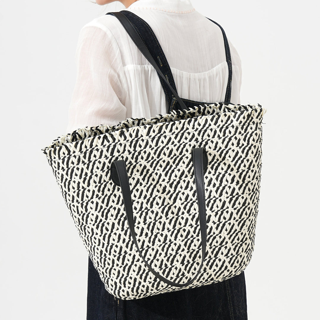 Designer Tote Bag Made of Woven Material with Modern Accents Kalsten