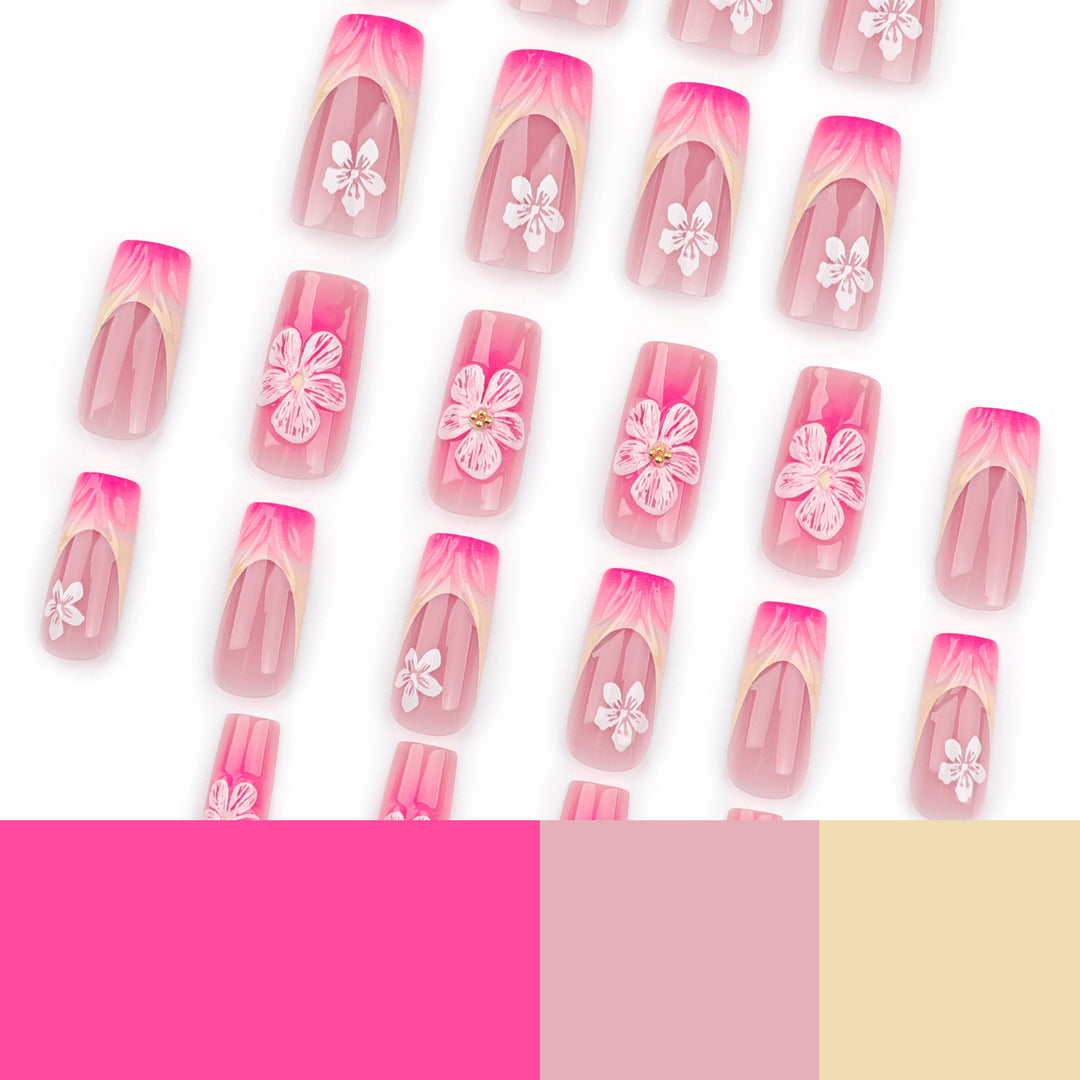 Artistic Nail Extensions with Floral Designs Kalsten