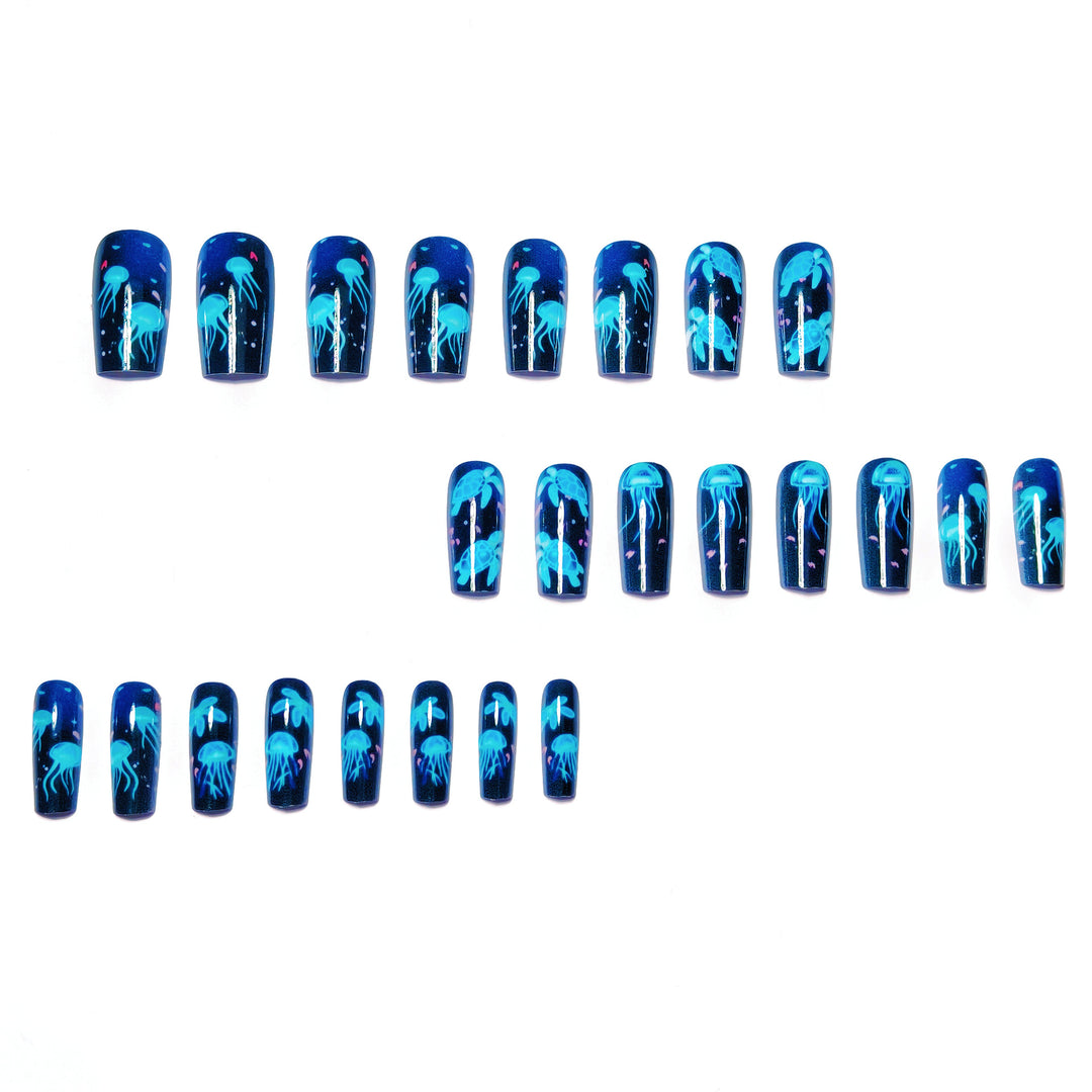 Artificial nails with luminous underwater motif Kalsten