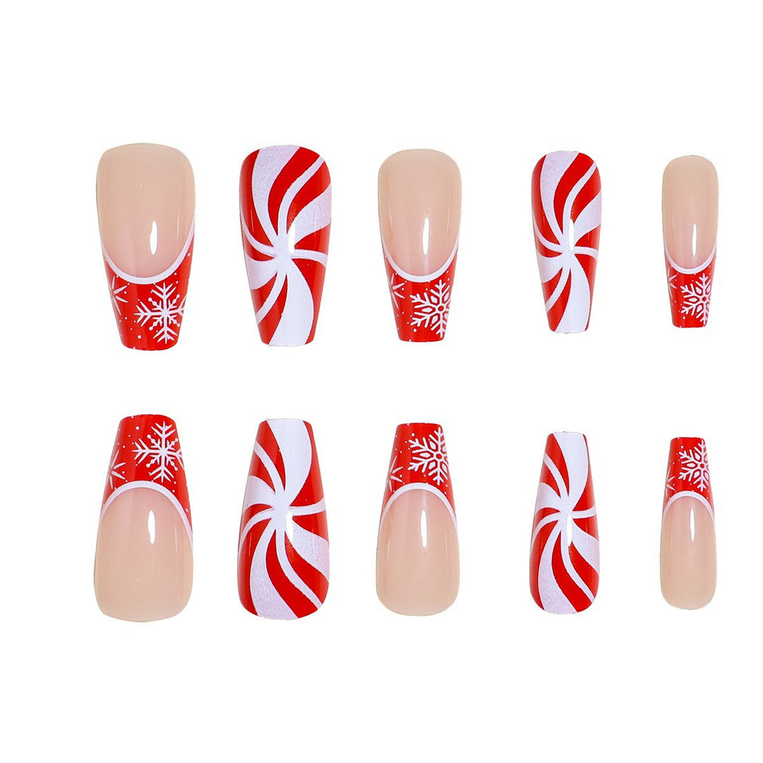 Premium Glossy Glittering Almond-Shaped Press-On Nails Kalsten