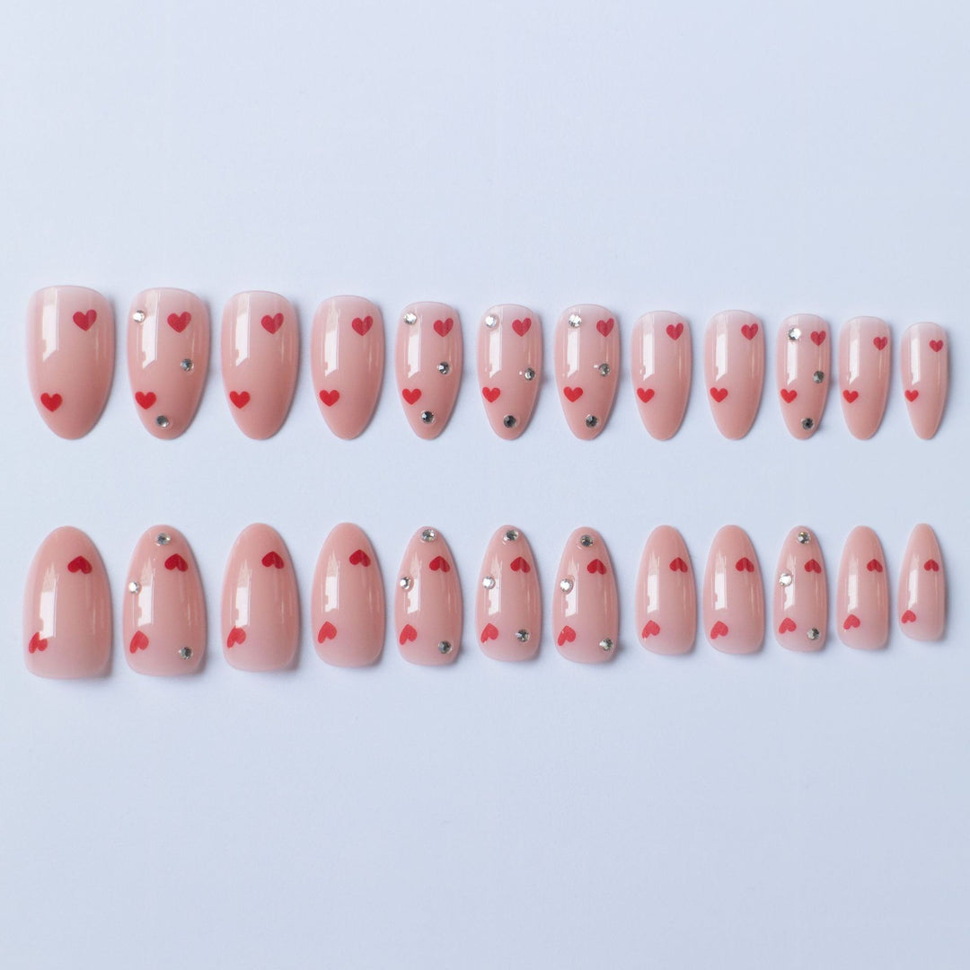 Love-Themed Acrylic Nail Art Design