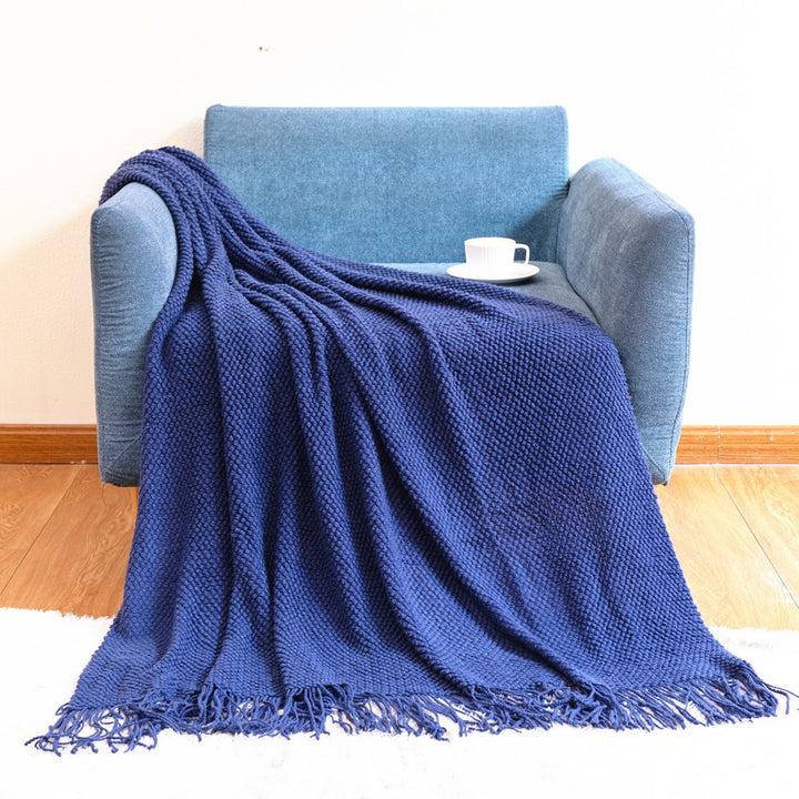 Textured Fringe Throw Blanket Kalsten