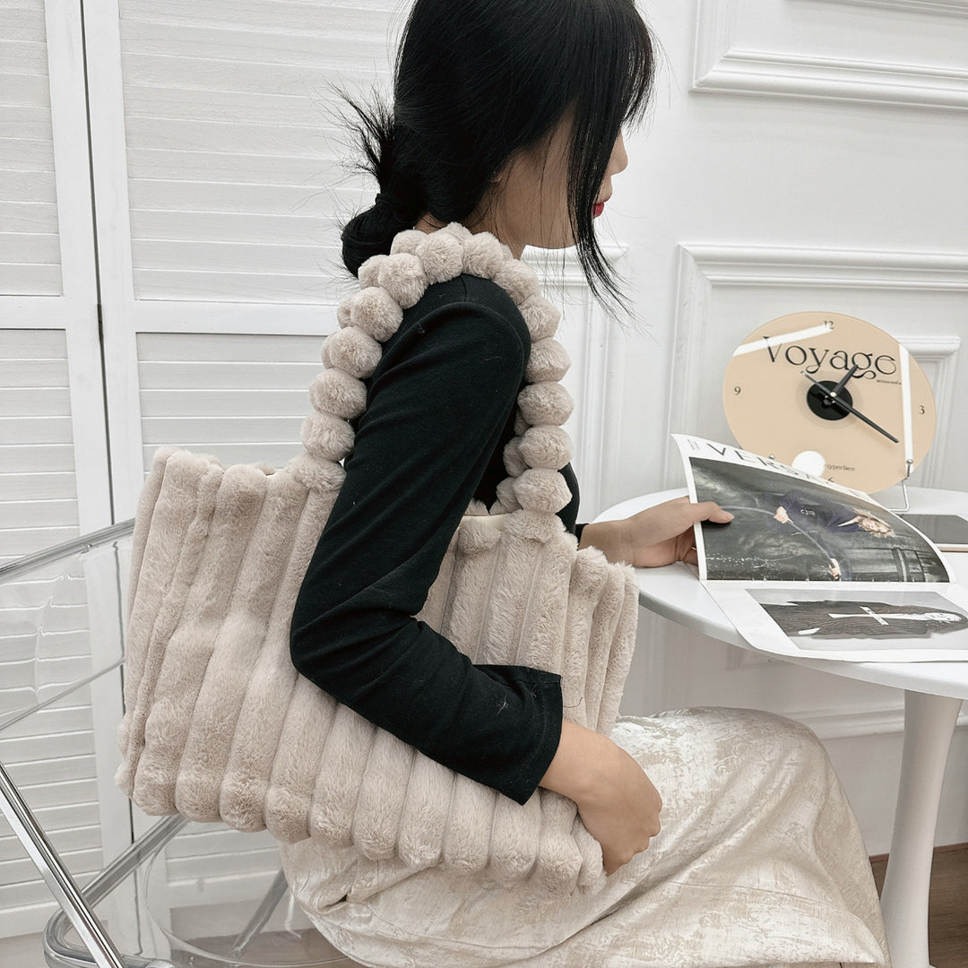 Plush Faux Fur Tote Bag