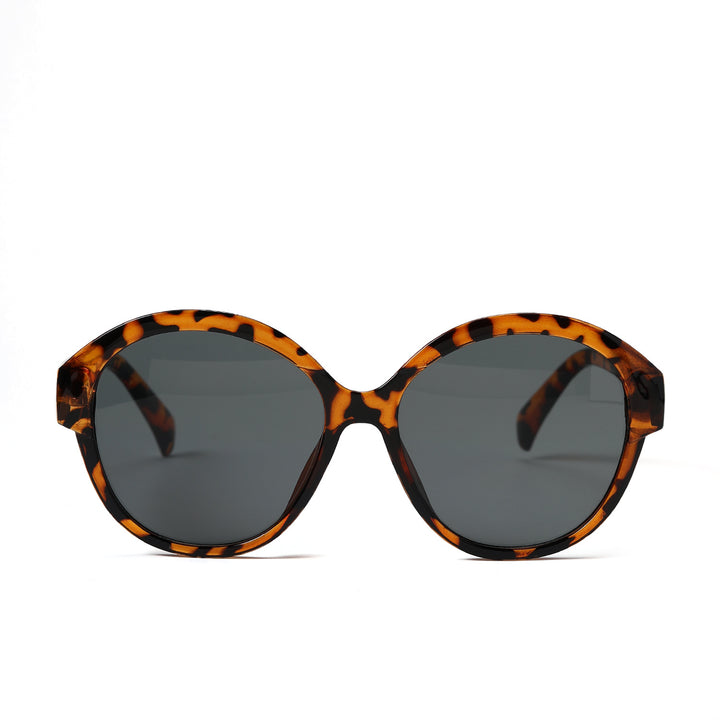 Women's round fashionable sunglasses with striking leopard pattern Kalsten