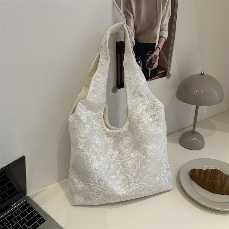 Elegant Lace-Trimmed Shoulder Bag Kalsten