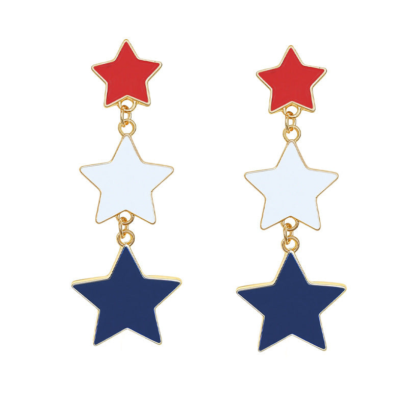 Women's earrings in flip-flop design with crystal embellishment and enamel flag motif Kalsten