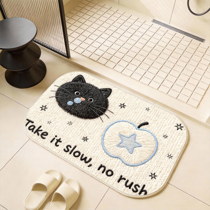 Whimsical Cat-Themed Bath Mat Kalsten