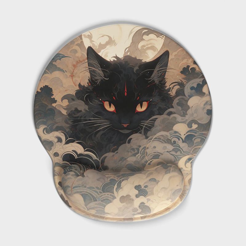 Artistic Cat-Themed Ergonomic Mouse Pad