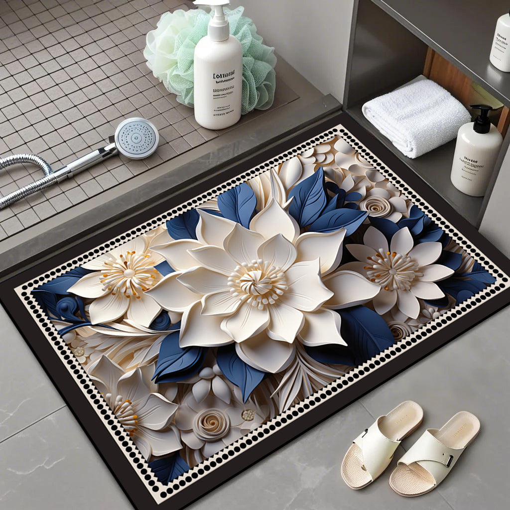 Floral Patterned Bath Mat Kalsten