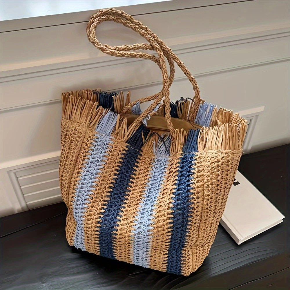 Handbag Made of Braided Natural Material Kalsten