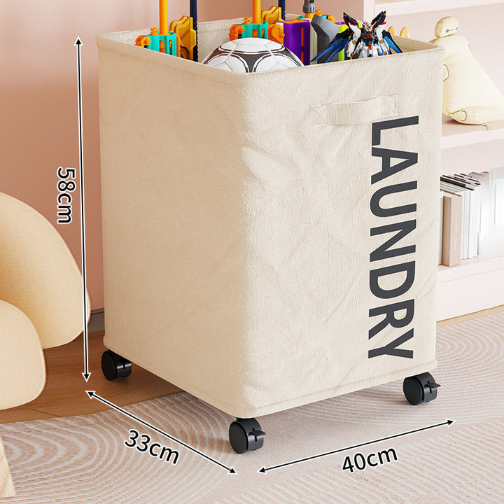 Tall Slim Rolling Fabric Laundry Hamper with Locking Casters