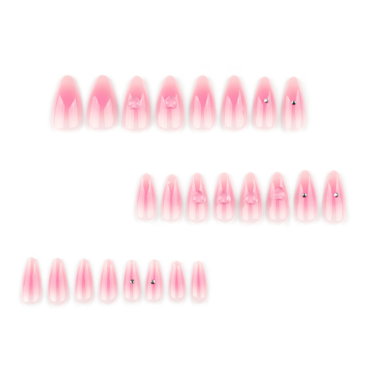 Artful stiletto nails with heart design and glitter accents Kalsten