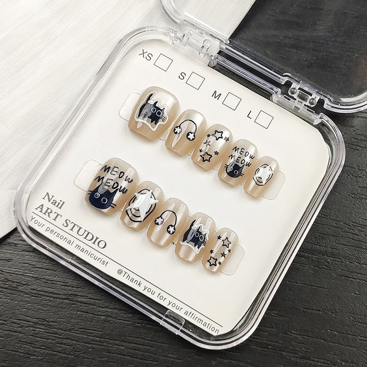 Artificial nail tips with shimmering design Kalsten
