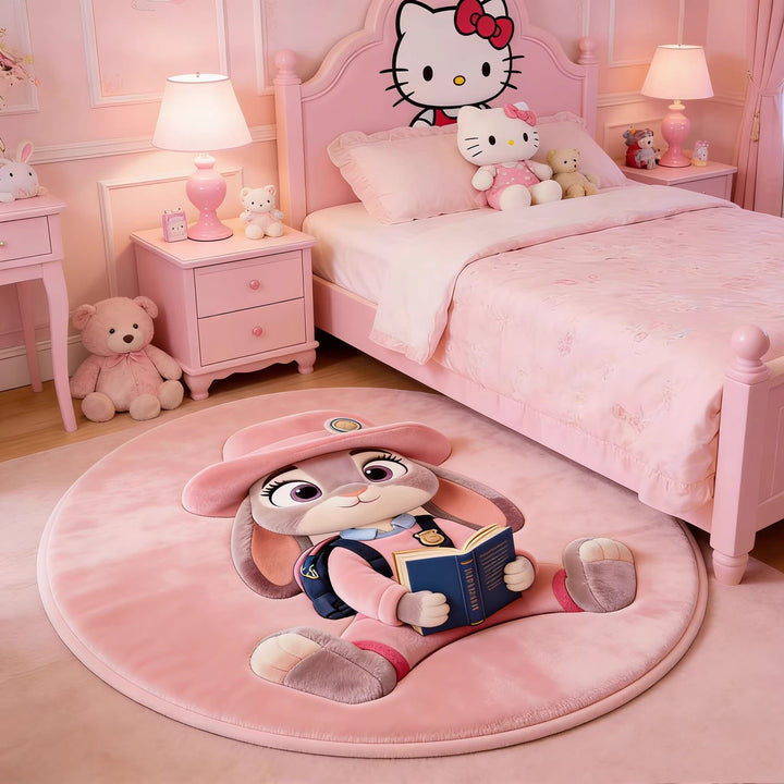 Playful Cartoon Character Area Rug