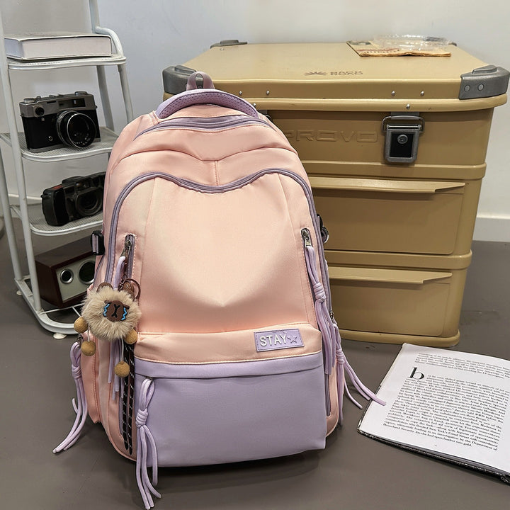 Backpack with Cute Animal Pendant and Practical Compartments Kalsten