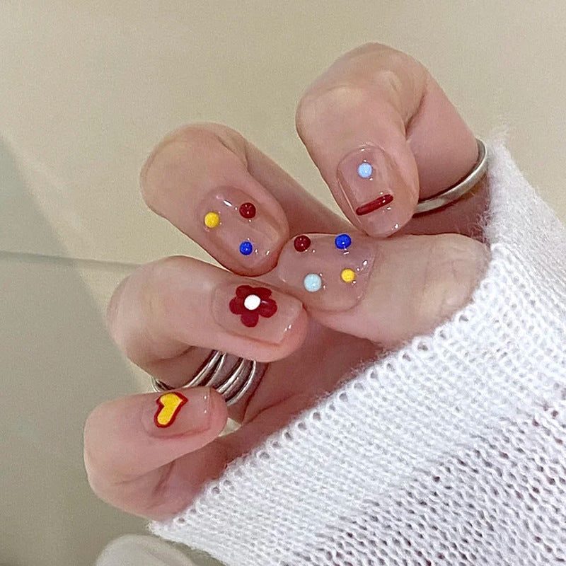Decorative Press-On Nail Art Set with Whimsical Designs Kalsten