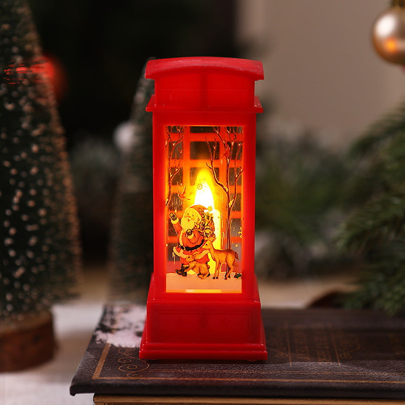 Nostalgic LED Christmas lantern with movable Santa motif Kalsten